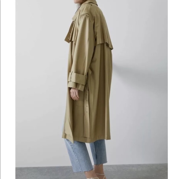 Zara Oversized Trench Coat Belted Double Breasted - Picture 3 of 7